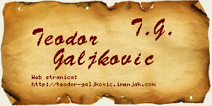 Teodor Galjković vizit kartica